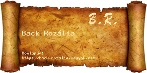 Back Rozália névjegykártya