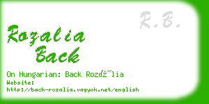 rozalia back business card